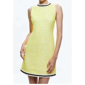 NEW ALICE + OLIVIA coley slim fit mini dress in happy yellow